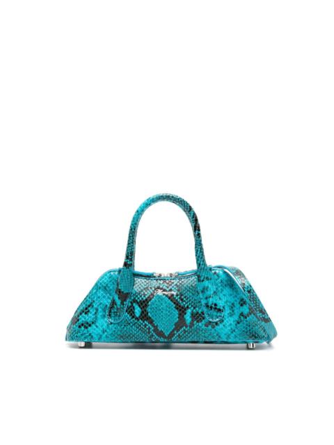 snakeskin-effect leather tote bag