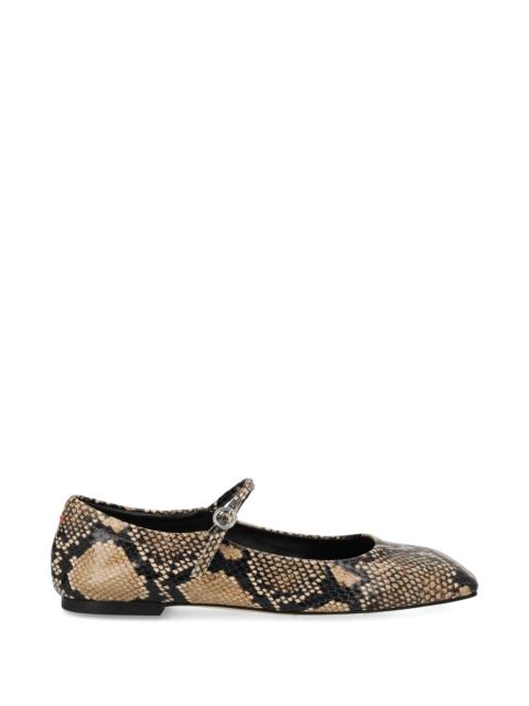 Aeyde Animal-print Buckle-detail Ballet Flats
