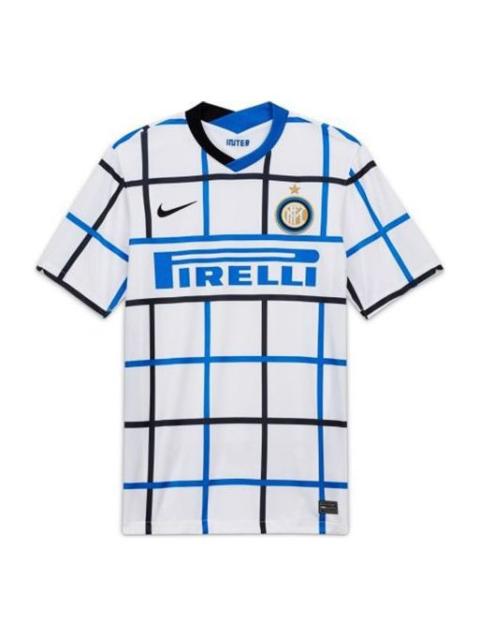 Nike Nike Inter Milan Away Fan Edition 2020/21 Season Plaid Soccer/Football Jersey White CD4239-101