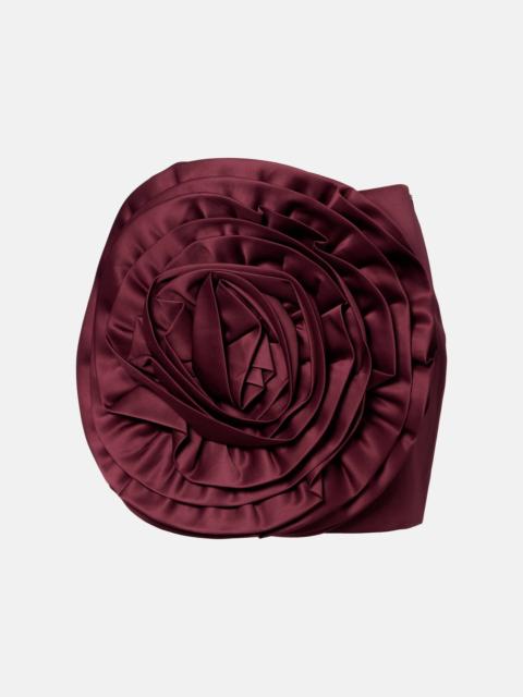 ROTATE Floral-appliqué satin miniskirt