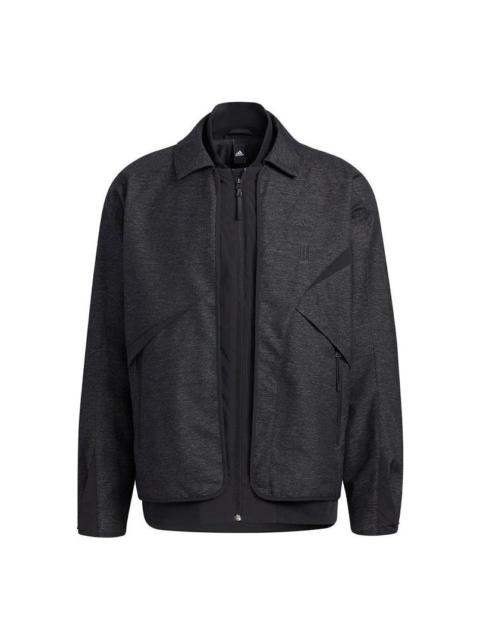 adidas adidas Wuji sports casual stitching windproof jacket 'Black' HY5843