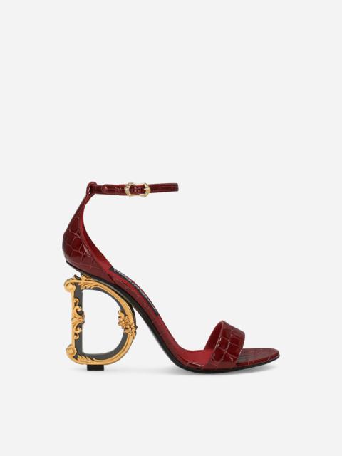 Dolce & Gabbana Crocodile-print baroque DG sandals