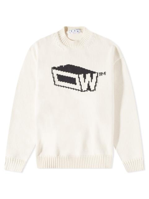 Off-White Off-White Graffiti Zine Chunky Crew Neck Knit