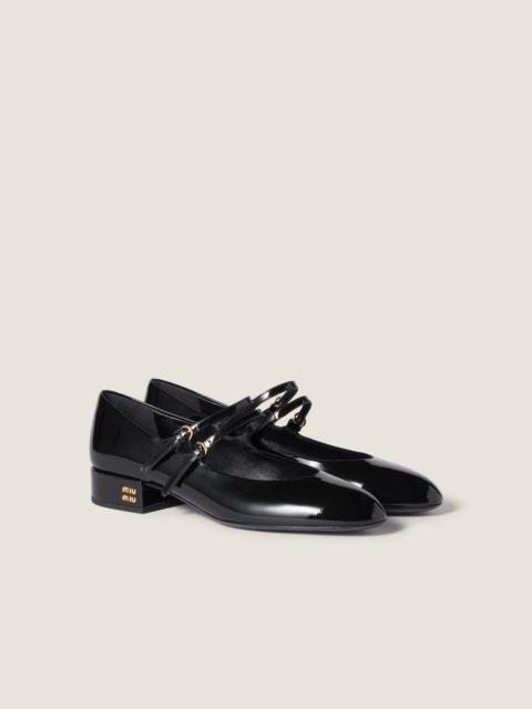 Miu Miu Patent leather slingback pumps with buckles