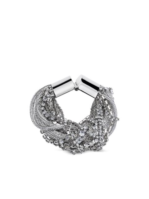 AREA Messy crystal-embellished multi-strand bracelet