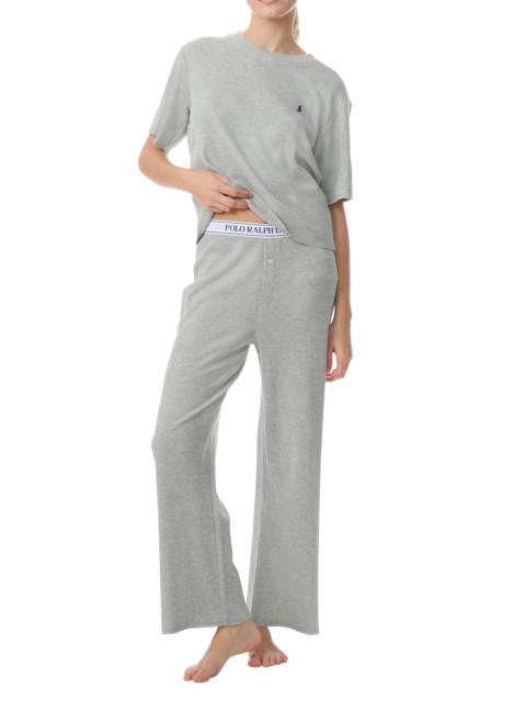 Polo Ralph Lauren Women's Heathered Waffle-Knit Pajamas - Heather Grey
