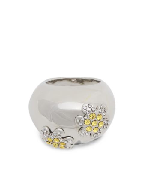 Marni yellow-rhinestone daisy ring