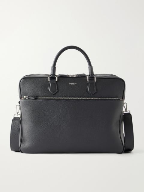 Serapian Full-Grain Leather Briefcase Black