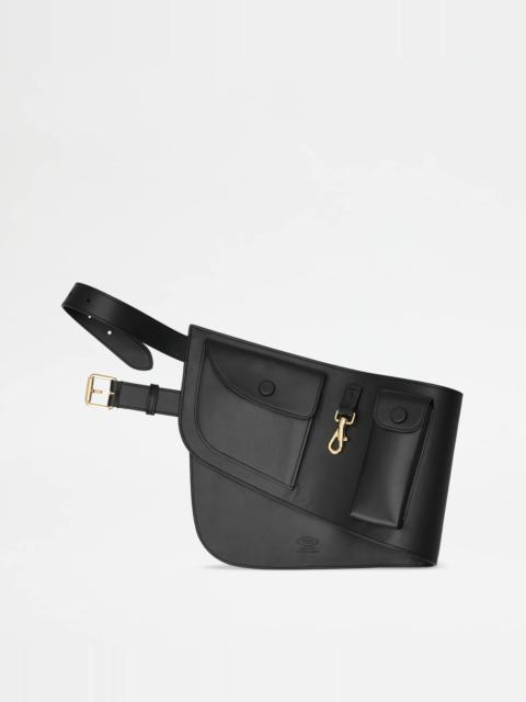 Tod's UTILITY BELT IN LEATHER - BLACK