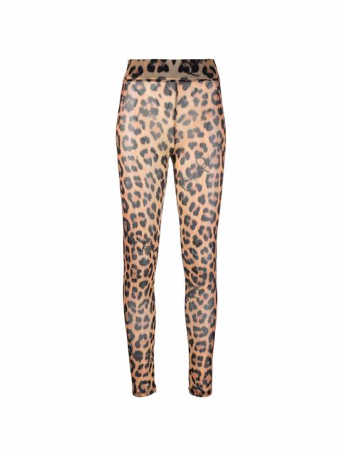 PHILIPP PLEIN leopard-print semi-sheer leggings