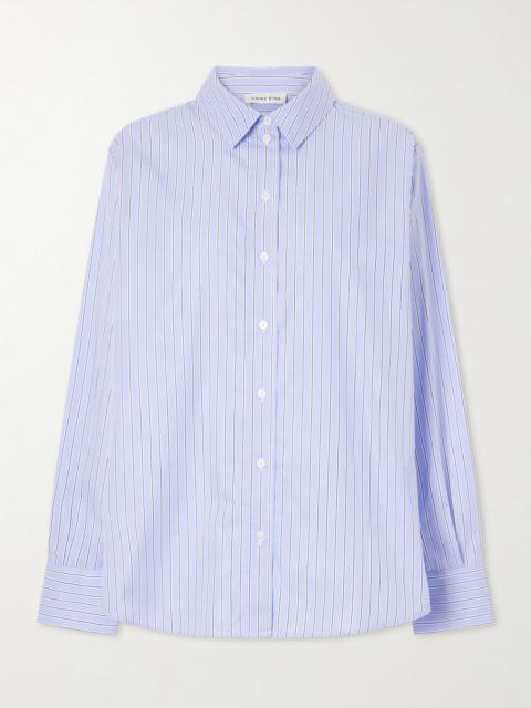 ANINE BING Essie Striped Cotton-poplin Shirt