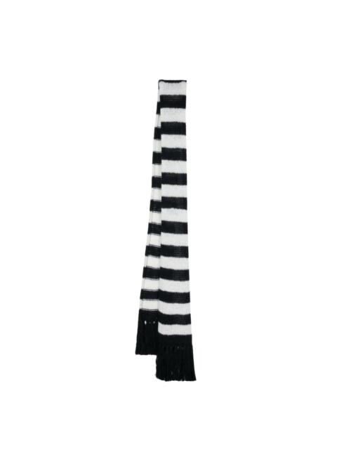 SAINT LAURENT striped wool scarf