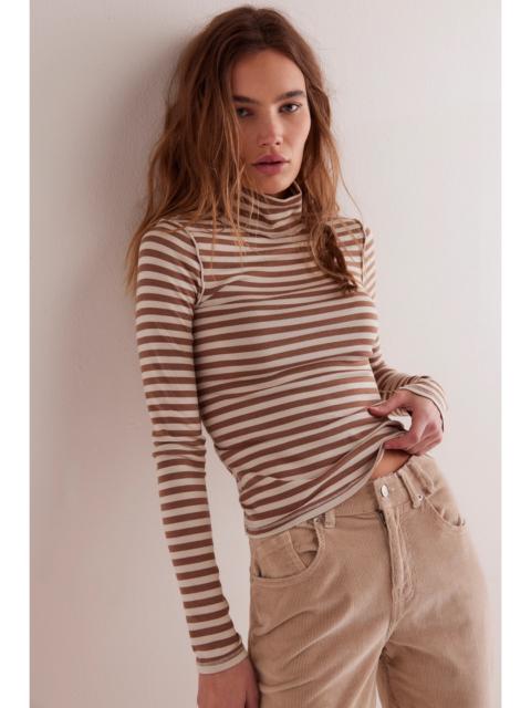 FREE PEOPLE We The Free Good Good Stripe Turtleneck