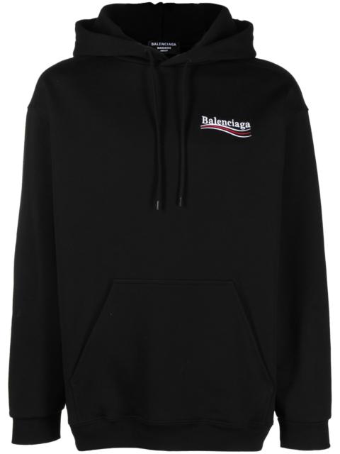 BALENCIAGA black Political Campaign cotton hoodie
