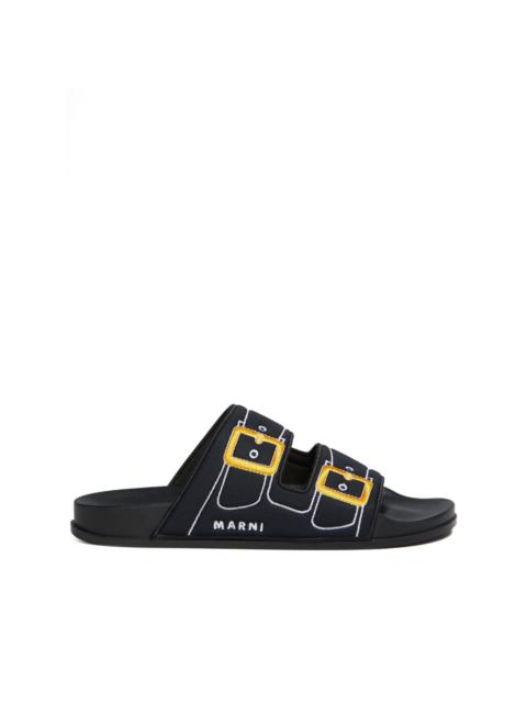 Marni embroidered slip-on slides