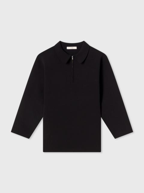 CO Collared Zipper Polo Top in Viscose