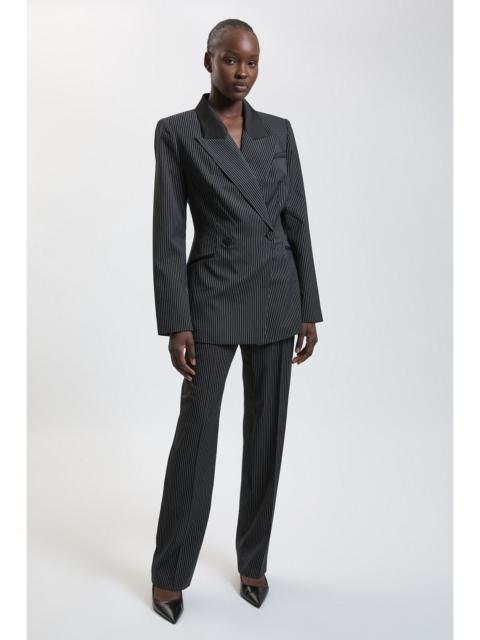KAREN MILLEN Pinstripe Tailored Wide Leg Trouser