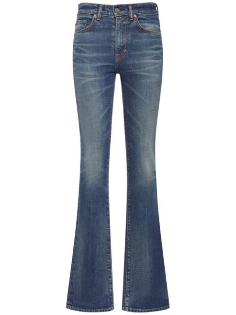 High rise denim flared jeans