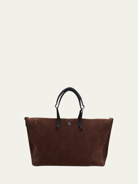 Moncler Men's Carlo Suede Leather-Trim Weekender Duffel Bag