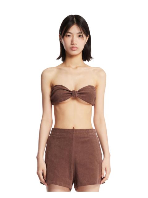 PERFECT MOMENT Brown Terry Bandeau Top