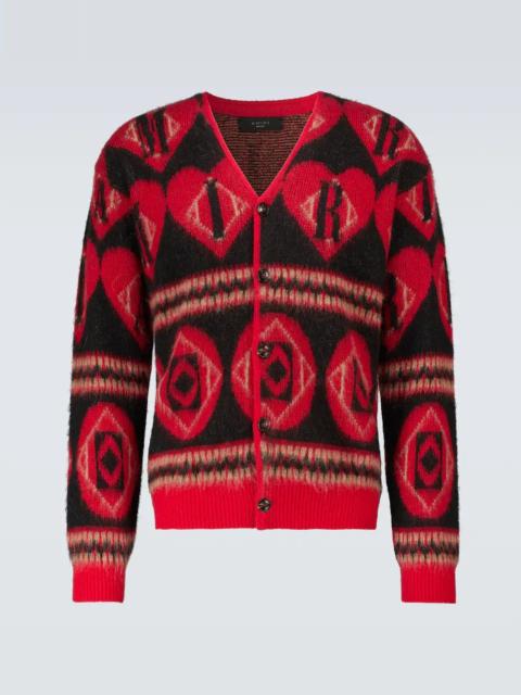 AMIRI Mohair-blend heart logo cardigan