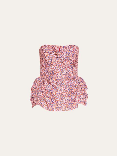 KIKA VARGAS Tasha Dots Twill Peplum Top