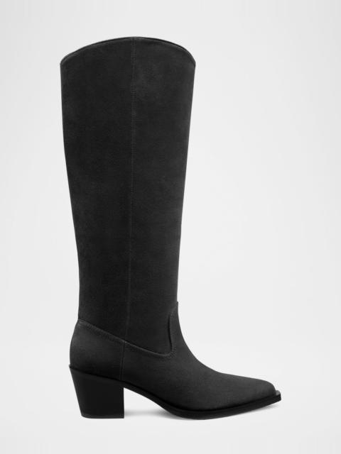 Tate Knee-High Pointed Suede Boots