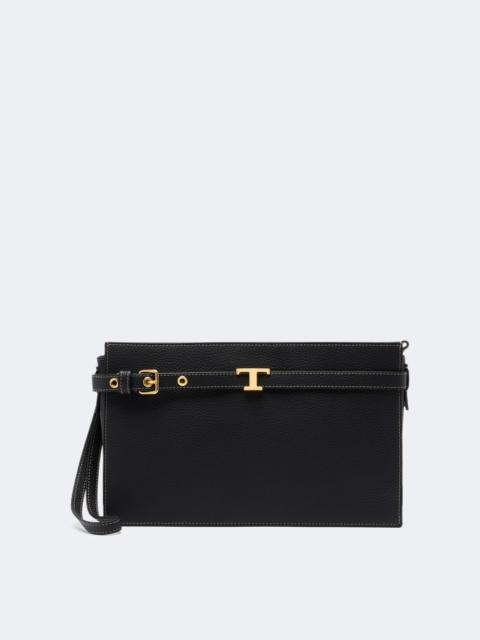 Tod's T Signature Small leather clutch