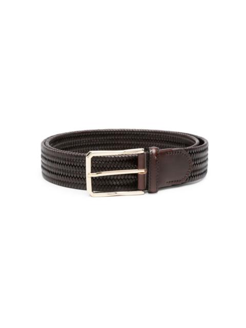 Canali braided leather belt