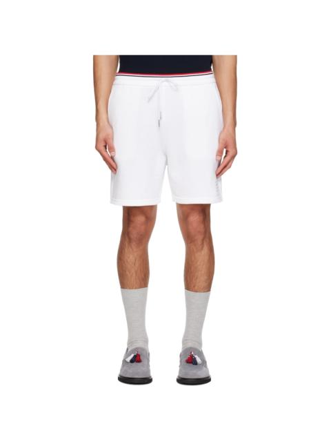 Thom Browne White Pique Loopback Sweat Shorts