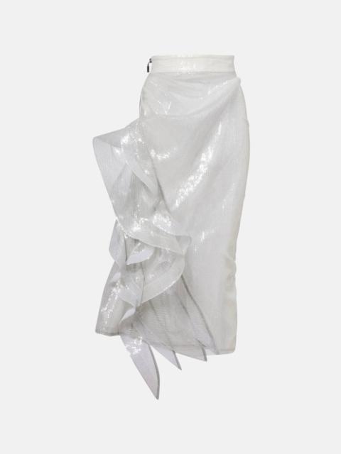 MATICEVSKI Hymn ruffled sequined midi skirt