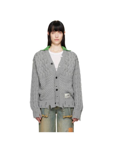 Andersson Bell Gray Green Collar V-Neck Cardigan
