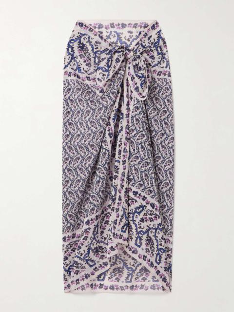 Isabel Marant Luana printed cotton and silk-blend voile pareo