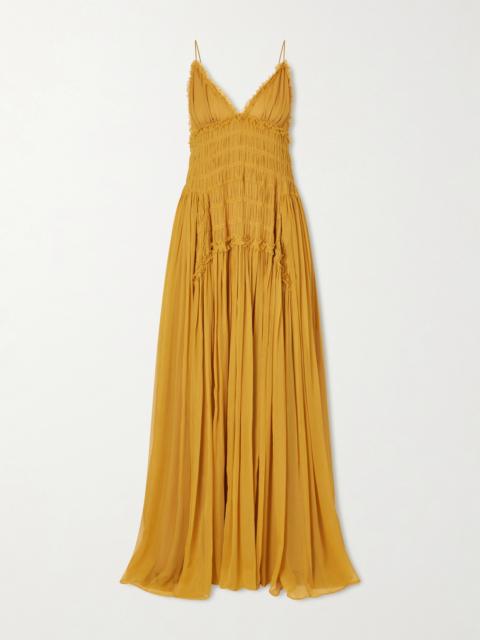 ULLA JOHNSON Atrani Tiered Silk-chiffon Gown