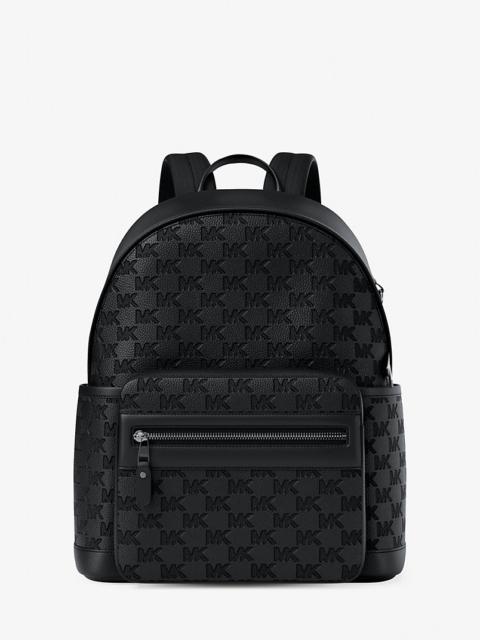 MICHAEL KORS Jet Set Medium Logo Debossed Pebbled Leather Backpack
