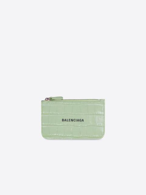 BALENCIAGA Women's Cash Large Long Coin And Card Holder in Light Green