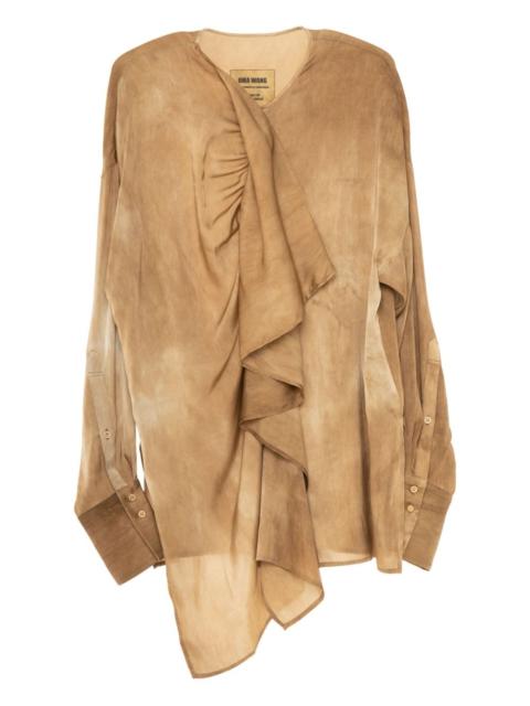UMA WANG ruffled asymmetrical top
