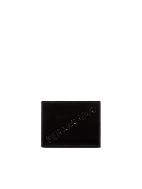 logo-embossed leather cardholder