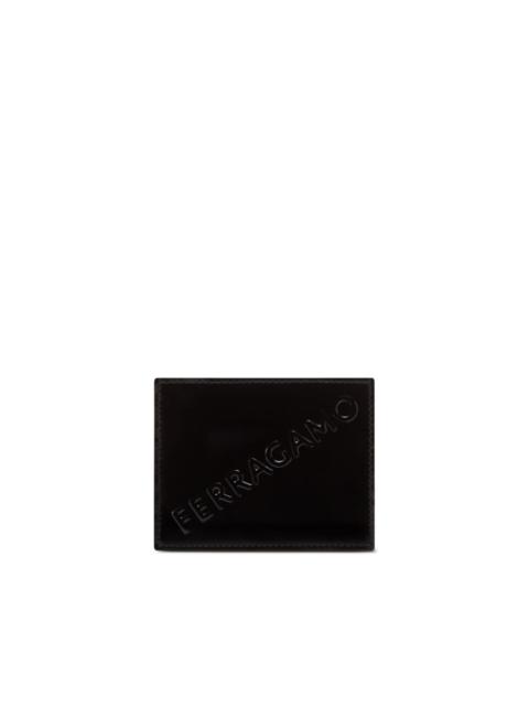 logo-embossed leather cardholder