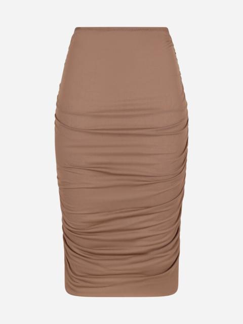 Dolce & Gabbana Jersey midi skirt with draped detailing