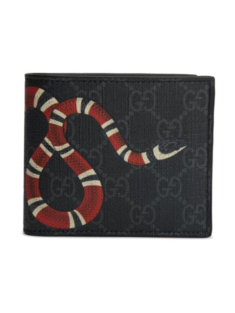 GUCCI Gucci Kingsnake Wallet GG Supreme (8 Card Slots) Black