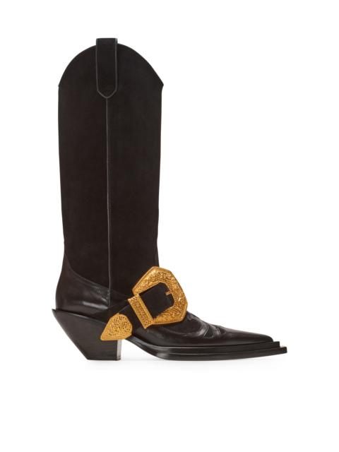 Dan Western suede leather boots