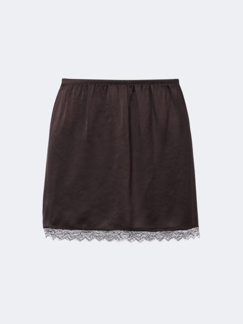 LESET Barb lace-trimmed satin miniskirt