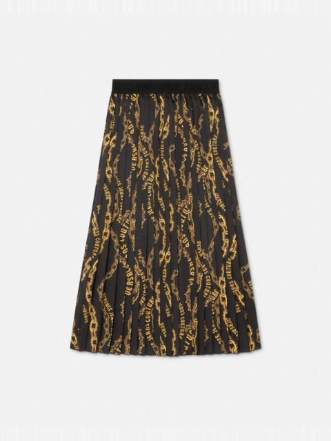 Chain Couture Pleated Midi Skirt