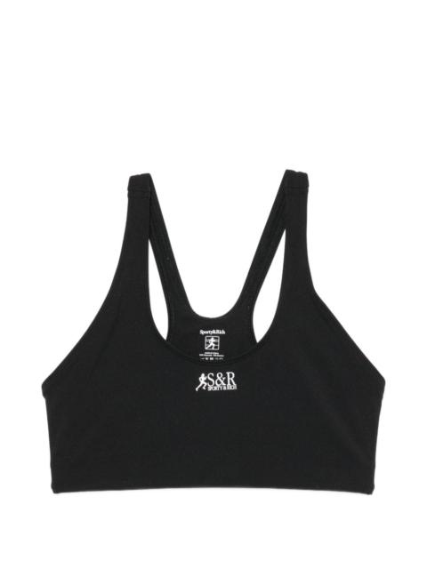Sporty & Rich logo-print racerback sports bra