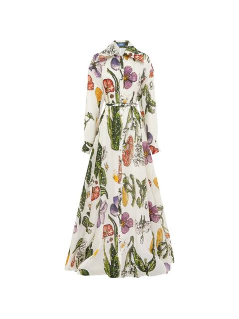 LEO LIN collared floral print dress