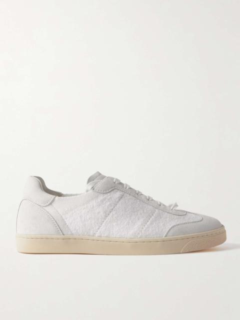 Suede-Trimmed Terry Sneakers