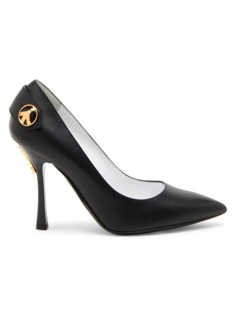 Moschino Women's Peace Button 100MM Leather Pumps - Black