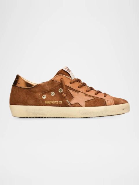 Golden Goose Super-Star Mixed Leather Low-Top Sneakers