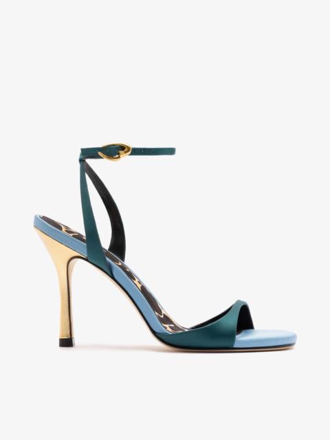 Larroudé Freya Sandal Teal Satin